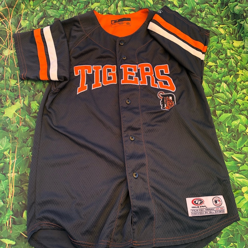 MLB Detroit Tigers Women's SS Button-Up Jersey Med